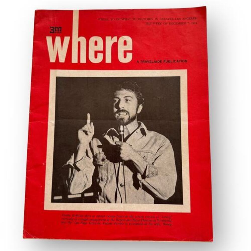 Dustin Hoffman as Lenny Bruce Los Angeles “Where” Magazine December 1974 Vintage